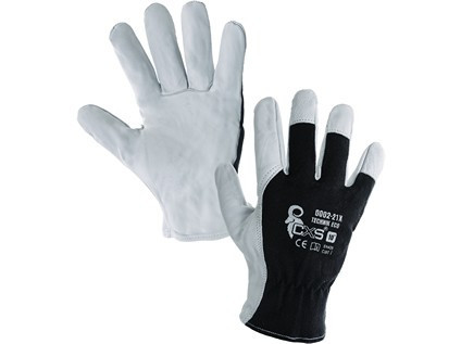 Kombinované rukavice TECHNIK ECO, černo-bílé, vel.