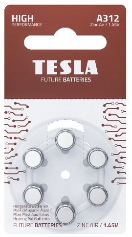 Baterie Tesla A312 - HEARING AID (PR41) 6ks