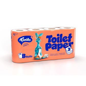 Toaletní papír Finito 3vrs. 100% celuloza 18m 8ks / prodej po balení