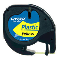 Páska Dymo 12mmx4m černý tisk žlutý podklad plast 59426 S0721620