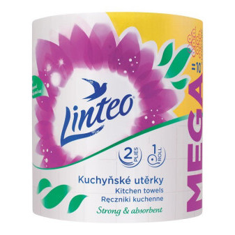 Utěrka papírová kuchyňská Linteo MEGA bílá 2vrs. 100m