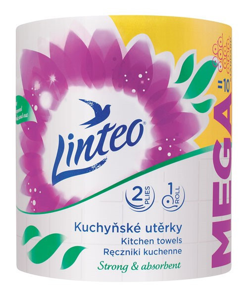 Utěrka papírová kuchyňská Linteo MEGA bílá 2vrs. 100m