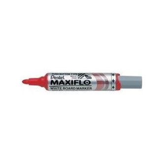 Popisovač Pentel Maxiflo MWL5 na bílé tabule červený válcový hrot 6mm-doprodej