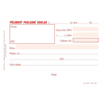 Tiskopis Příjmový pokl. doklad A6 50 listů OPTYS 1310