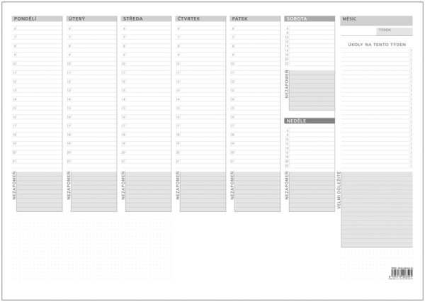Plánovač stolní A3 týdenní mapa 30 listů BALOUŠEK OS090