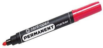 Značkovač Centropen 8566 permanent červený válcový hrot 2,5mm