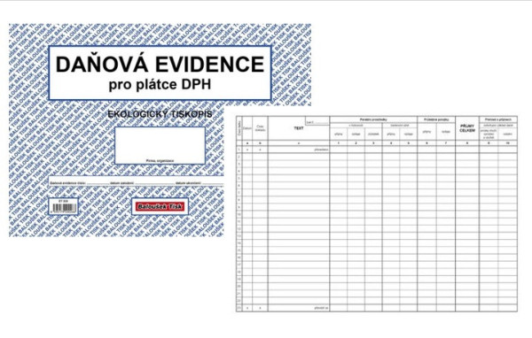 Tiskopis Daňová evidence pro plátce DPH A4 na šířku 19 listů BALOUŠEK ET330