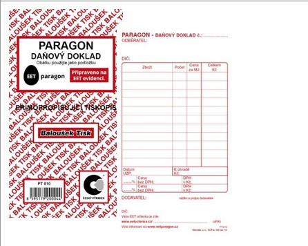 Tiskopis Paragon daň. doklad 8x15cm samopropis 50 listů BALOUŠEK PT010