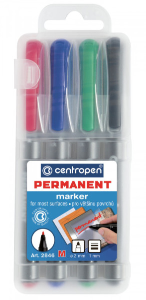 Popisovač Centropen 2846/4 permanent 4 barvy 1mm