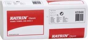 Ručník pap. Z-Z Katrin Classic skládaný 2vrs. bílý recykl 232x230mm          (v bal 20x150ks=3000ks)
