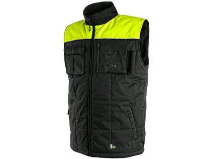 Pánská zimní vesta SEATTLE, fleece, černo-žlutá, vel. XL