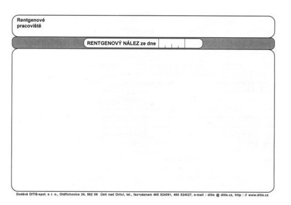 Tiskopis NEM. Průvodní list k RTG vyšetření A4 DITIS 114164080