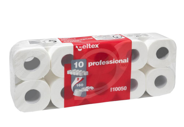 Toaletní papír Celtex Profes. rychlorozkl. 160útrž. 2vrs. bílý 10ks /prodej pouze po balení