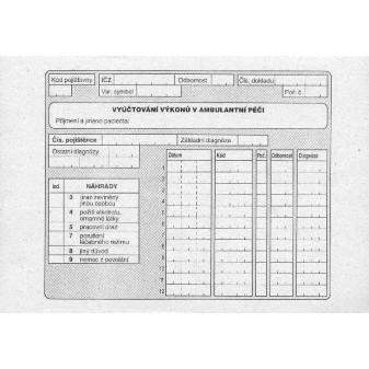 Tiskopis NEM. Vyúčtování výkonů v ambul. péči A5 100 listů v bloku DITIS 1150010