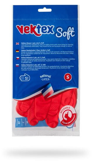 Rukavice gumové Vektex soft vel.S   DOPRODEJ