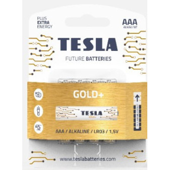 Baterie Tesla Gold+ Alkalické AAA 1,5V (LR03, mikrotužkové) 4ks