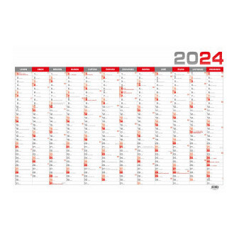 Kalendář nástěnný roční B1 červený BKA5