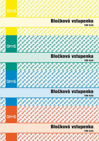 Bločková vstupenka 14x5cm 100 listů OPTYS 1267