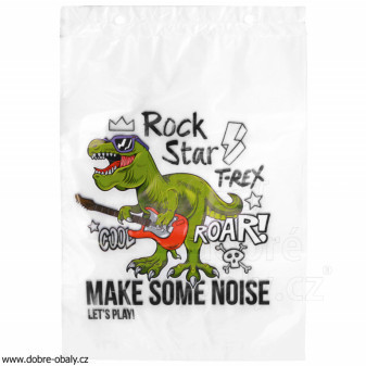 Sáček svačinový 25x35cm 17mic Rock Star T-Rex 40ks