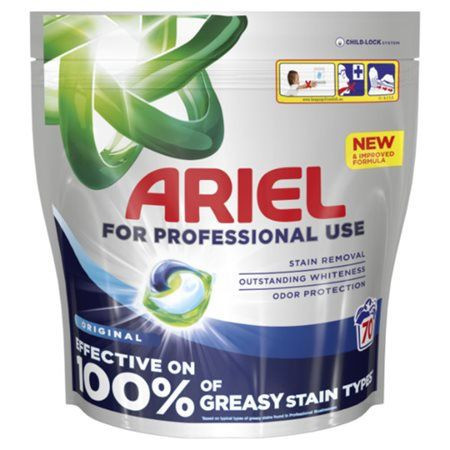 Prací gelové tablety Ariel original na bílé 70ks