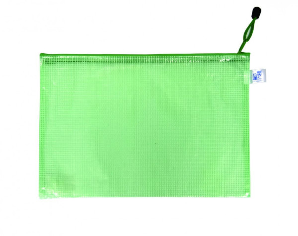 Obálka psaníčko A4 na zip síťovaná zelená