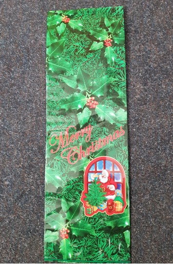 Sáček PP skládaný vánoční 19x40cm Mery Christmas + Mikuláš zelený