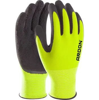 Máčené rukavice ARDON®PETRAX 08/M - s prodejní etiketou - hi-viz zelené | A8007/08